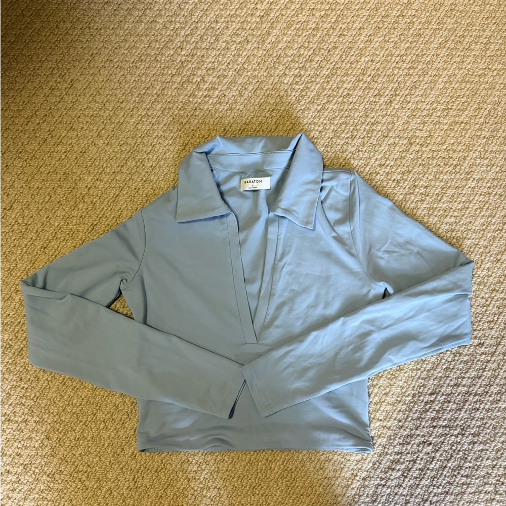 Aritzia Babaton Light Blue Long Sleeve Top